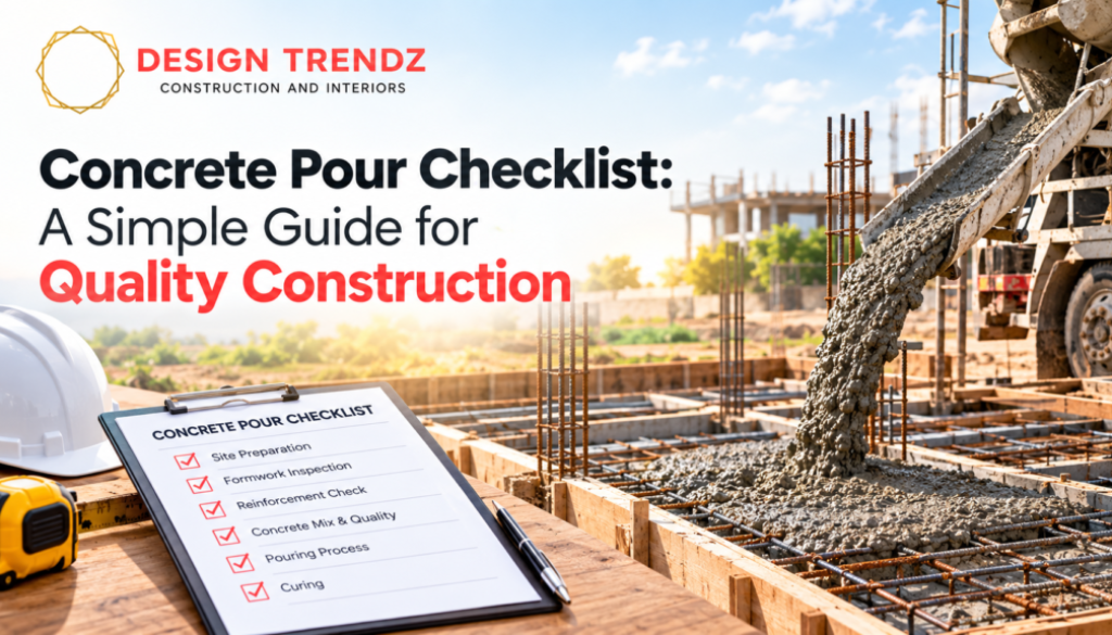 Concrete pour checklist for house construction