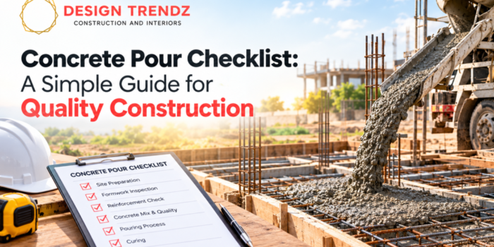 Concrete pour checklist for house construction